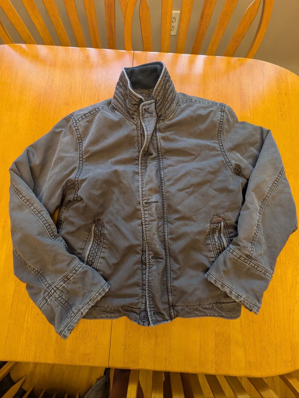 Abercrombie & Fitch Men's Slate Gray Military Field Jacket Size Large